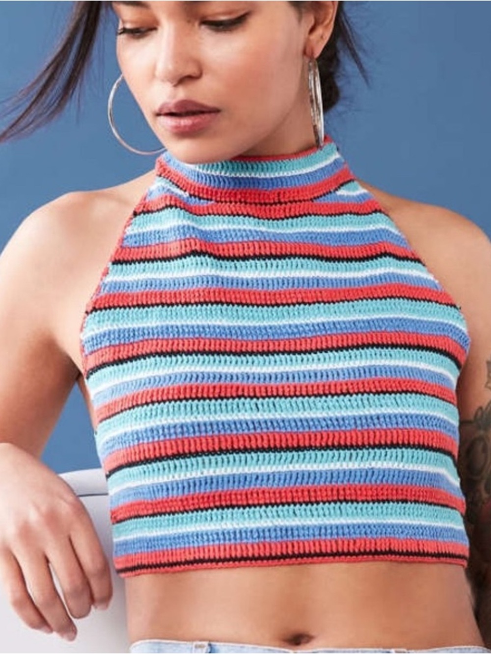 Urban Outfitters Crochet crop top | multi colored design.